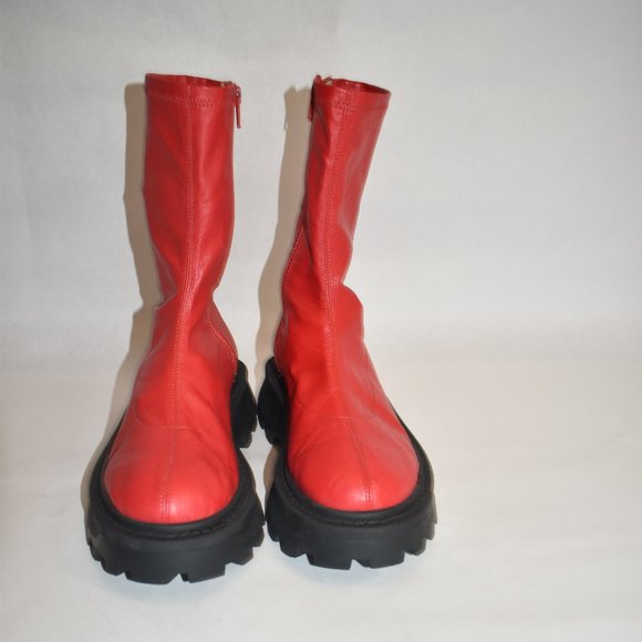 SIMON MILLER Vegan Leather Scrambler Boot Boots Red Size 39 9 US - Picture 8 of 10